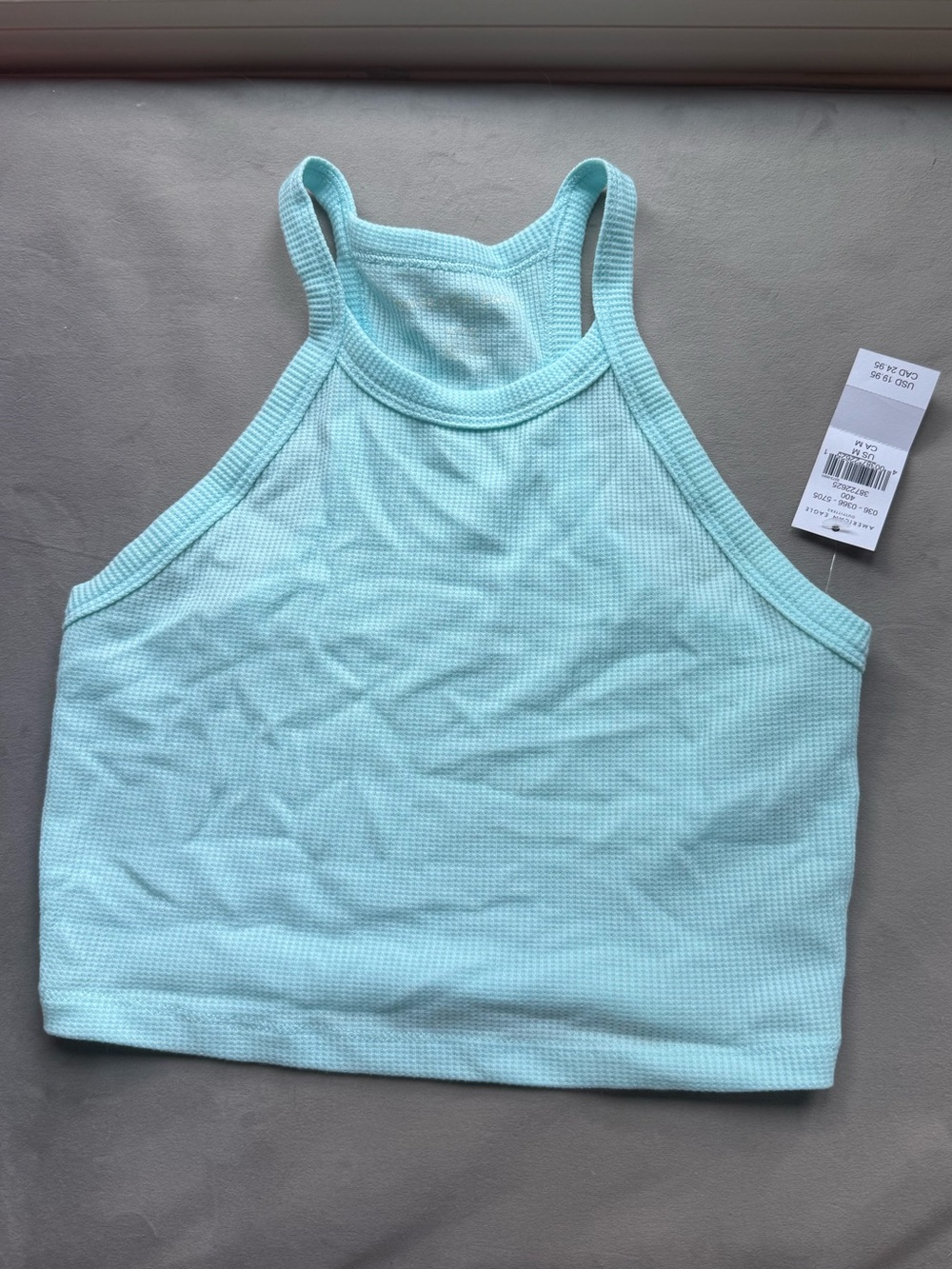NWT American Eagle Aqua Ribbed Knit Top